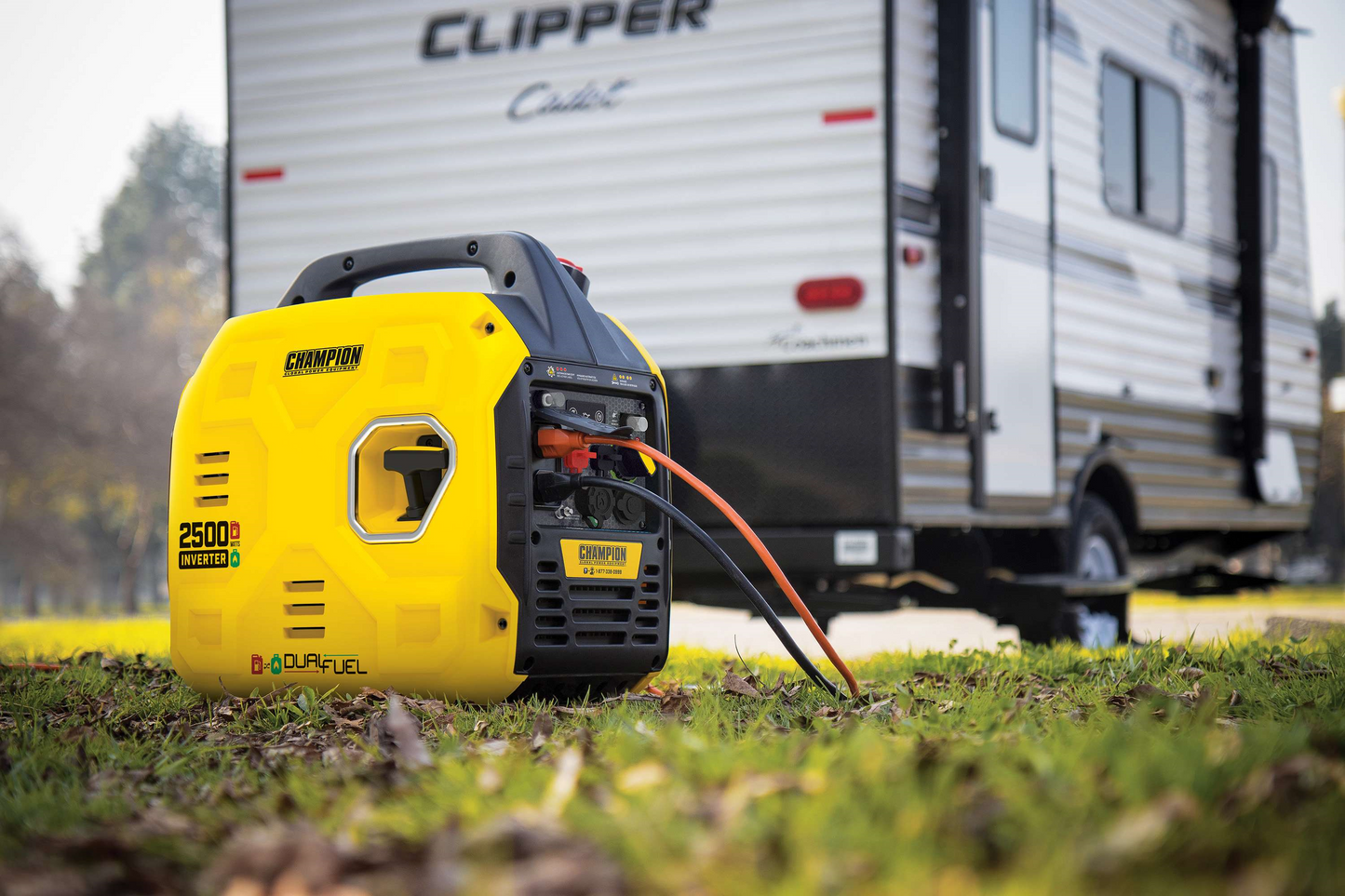 Champion 201183 Dual Fuel Gas Propane Inverter Generator 1850W/2500W Low THD and Parallel Ready with CO Shield New