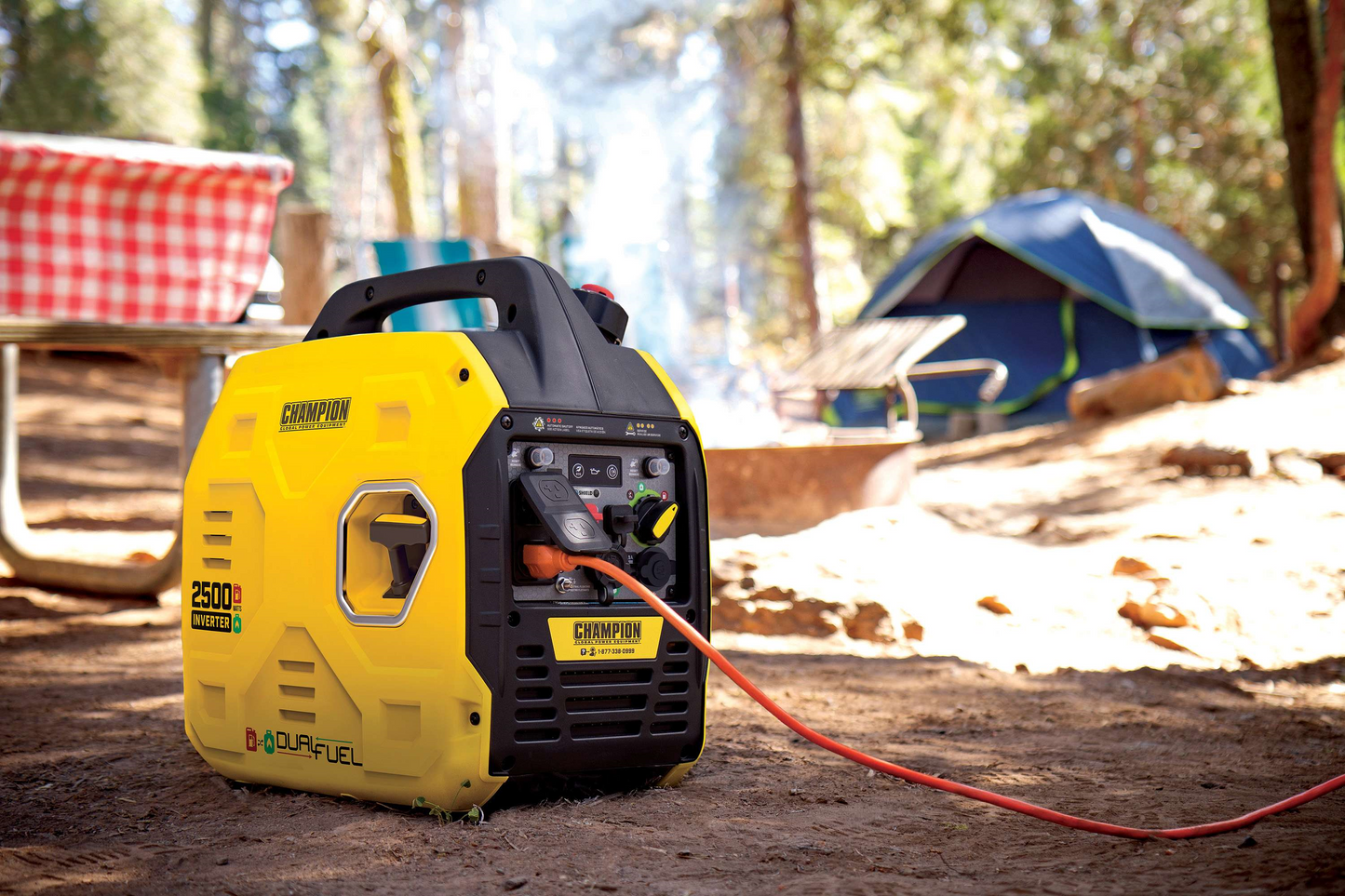 Champion 201183 Dual Fuel Gas Propane Inverter Generator 1850W/2500W Low THD and Parallel Ready with CO Shield New