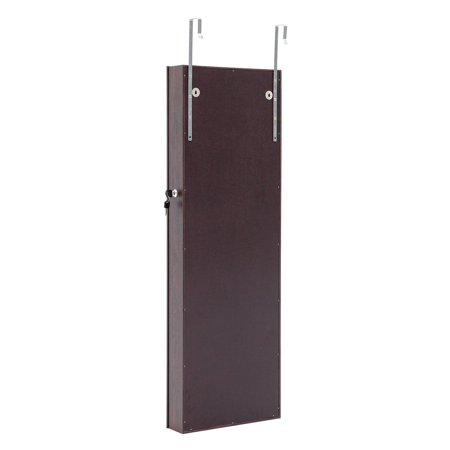 Jewelry Cabinet with Full Length Mirror / Fashion Simple Mirror Jewelry Armoire with LED Lights / Jewelry Storage Cabinet Wall/Door Mounted
