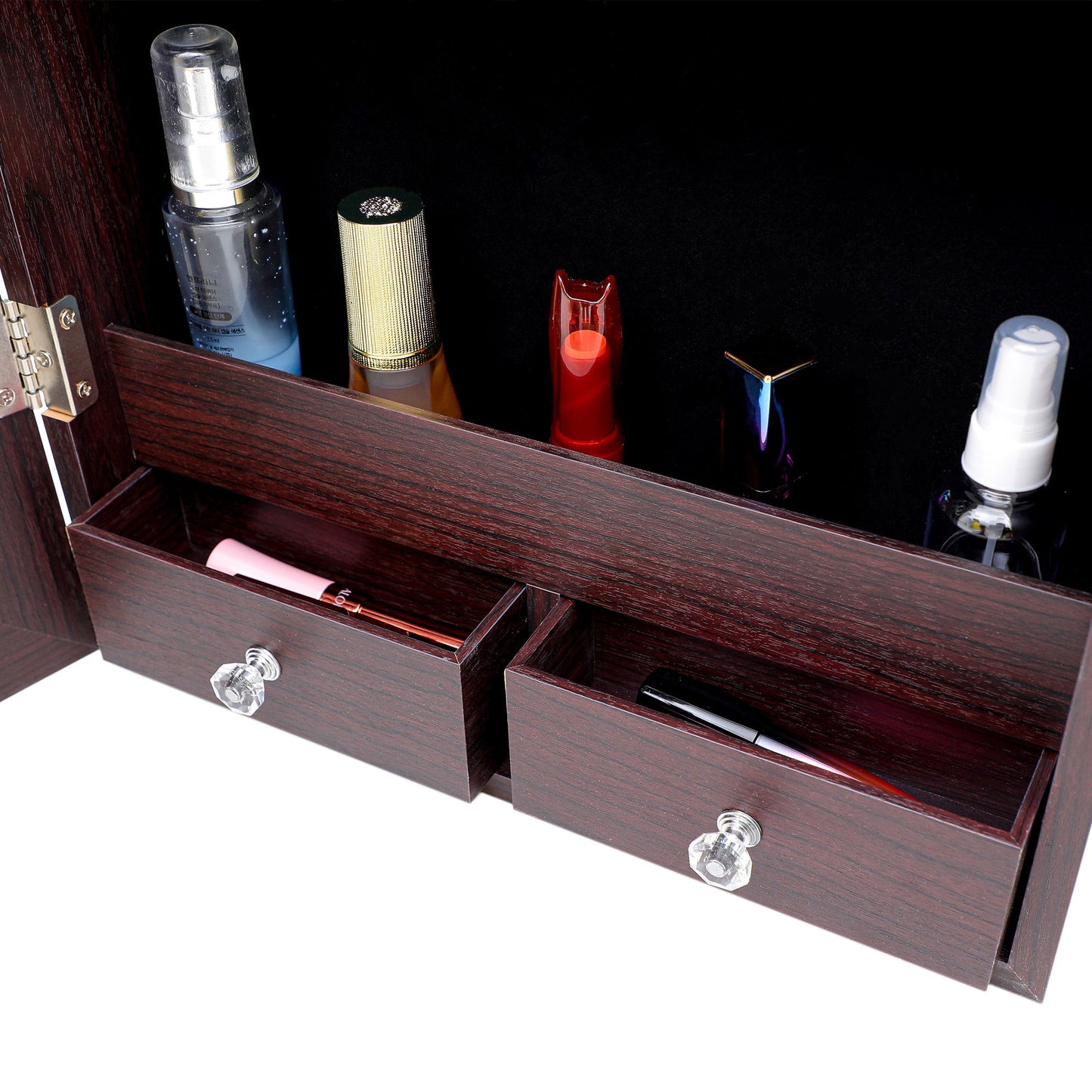Jewelry Cabinet with Full Length Mirror / Fashion Simple Mirror Jewelry Armoire with LED Lights / Jewelry Storage Cabinet Wall/Door Mounted
