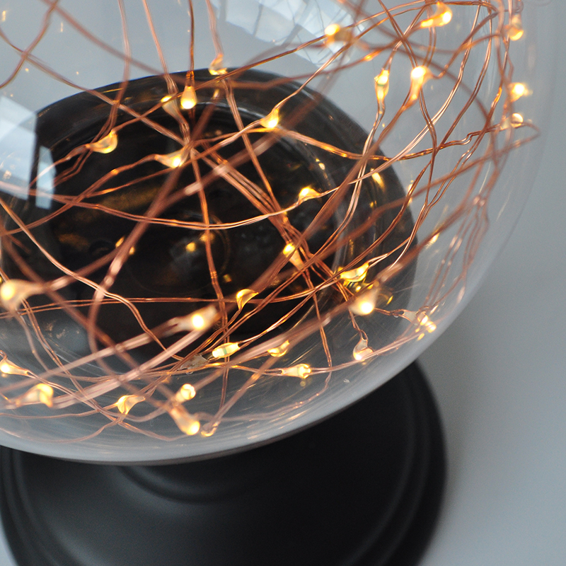Fire Tree Acrylic LED Ball Xmas Ornament/ Table Lamp for Bedroom/ Nightstand Night Light/ LED Fairy Lights