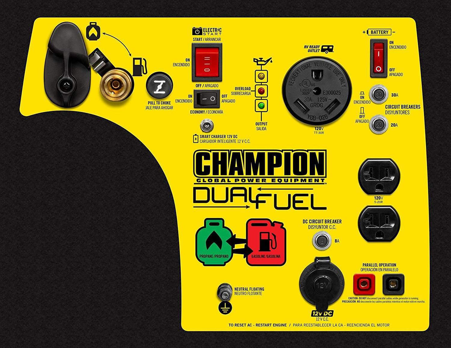 Champion 100263 3100W/3400W Inverter Dual Fuel Electric Start Generator Manufacturer RFB