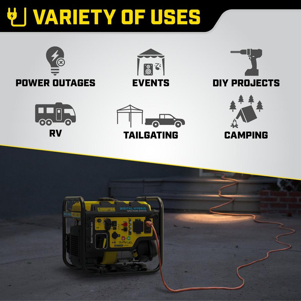 Champion 100574 3500W/4000W Open Frame Dual Fuel Inverter Generator New