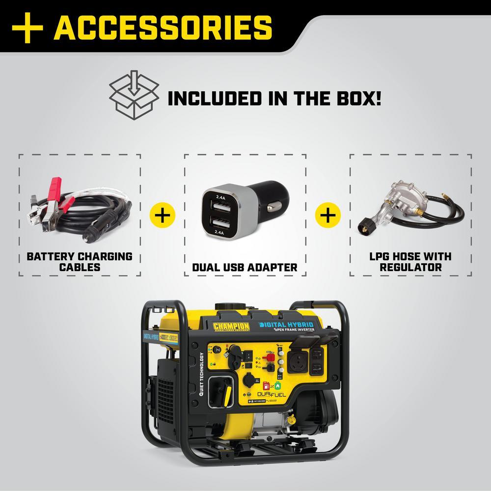 Champion 100574 3500W/4000W Open Frame Dual Fuel Inverter Generator New