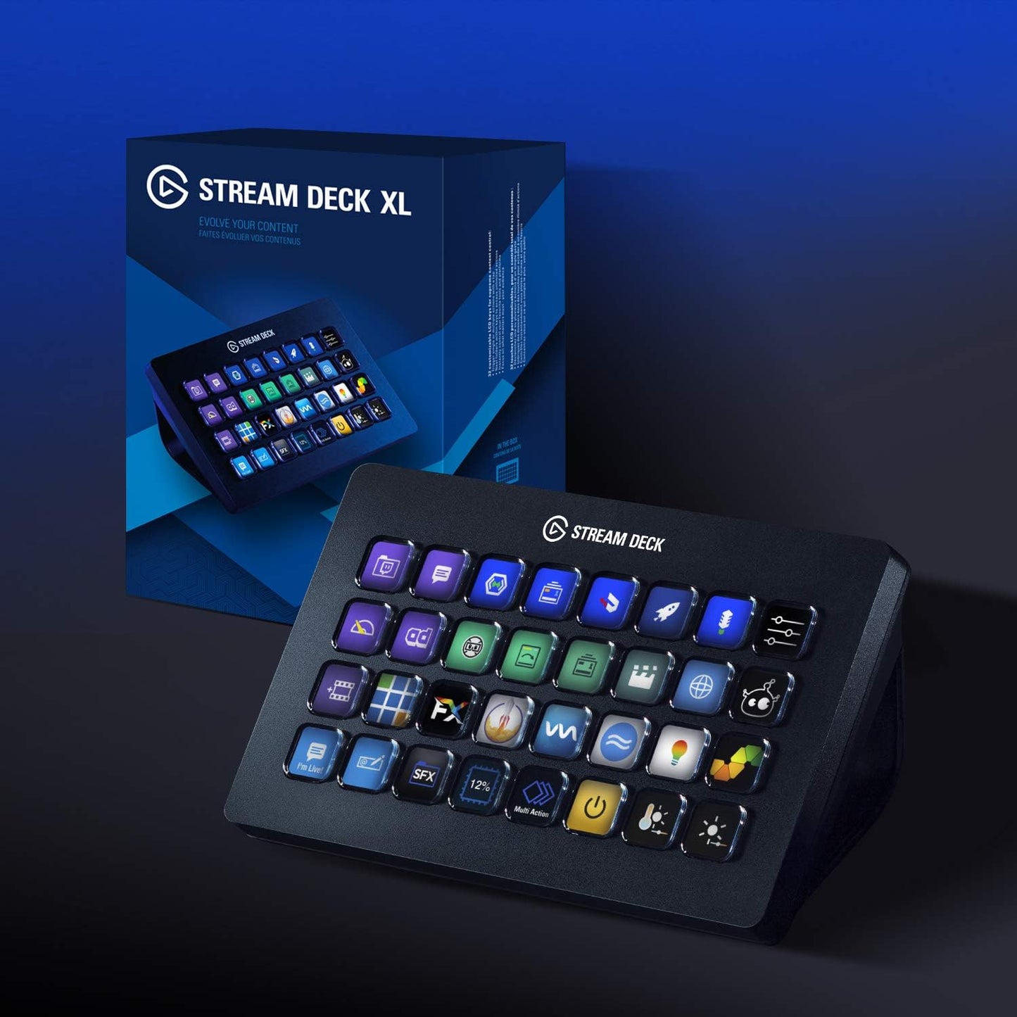 Elgato Stream Deck XL - Advanced Studio Controller, 32 Macro Keys, Trigger Actions in Apps and Software like OBS, Twitch, YouTube and others, Mac and PC Compatible