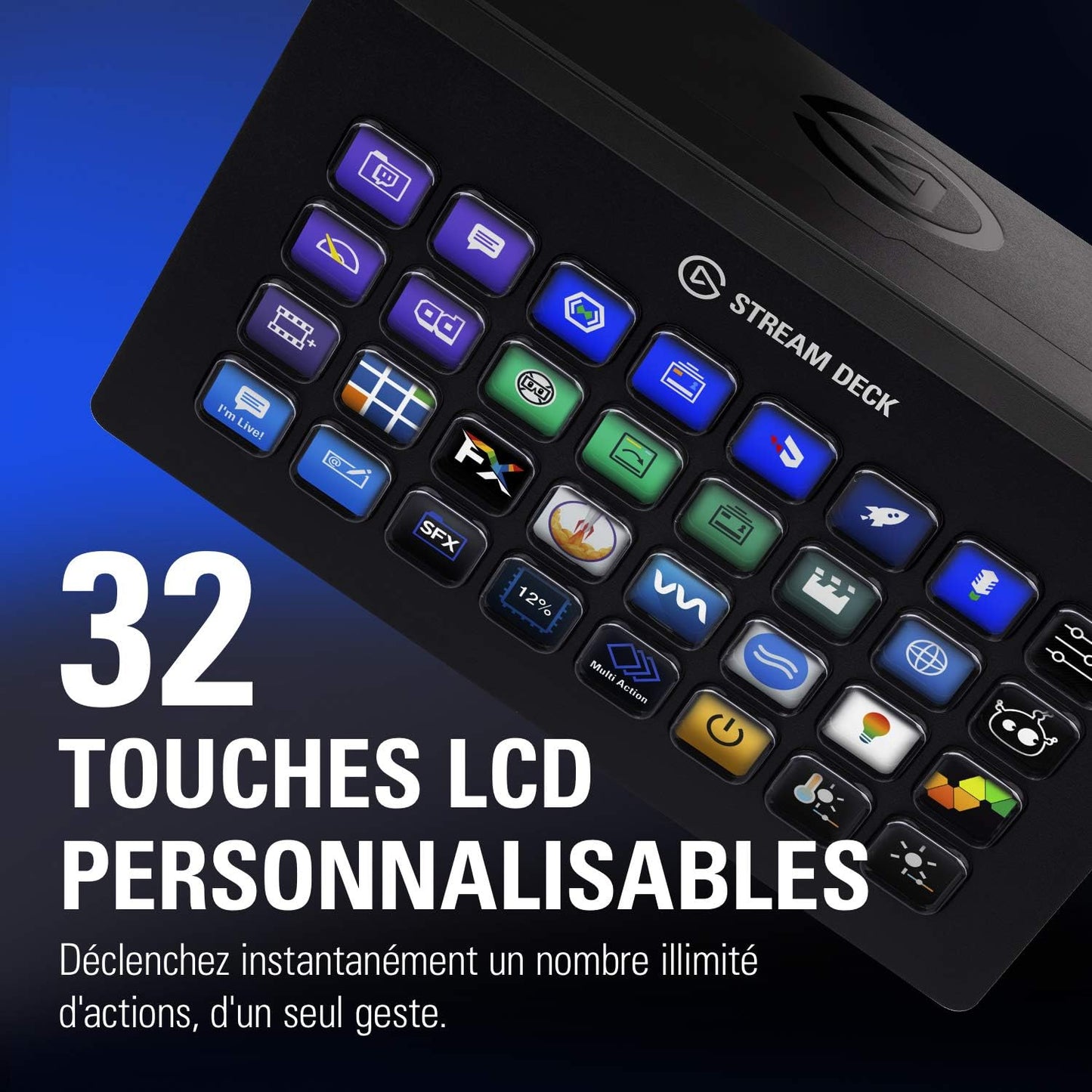 Elgato Stream Deck XL - Advanced Studio Controller, 32 Macro Keys, Trigger Actions in Apps and Software like OBS, Twitch, YouTube and others, Mac and PC Compatible