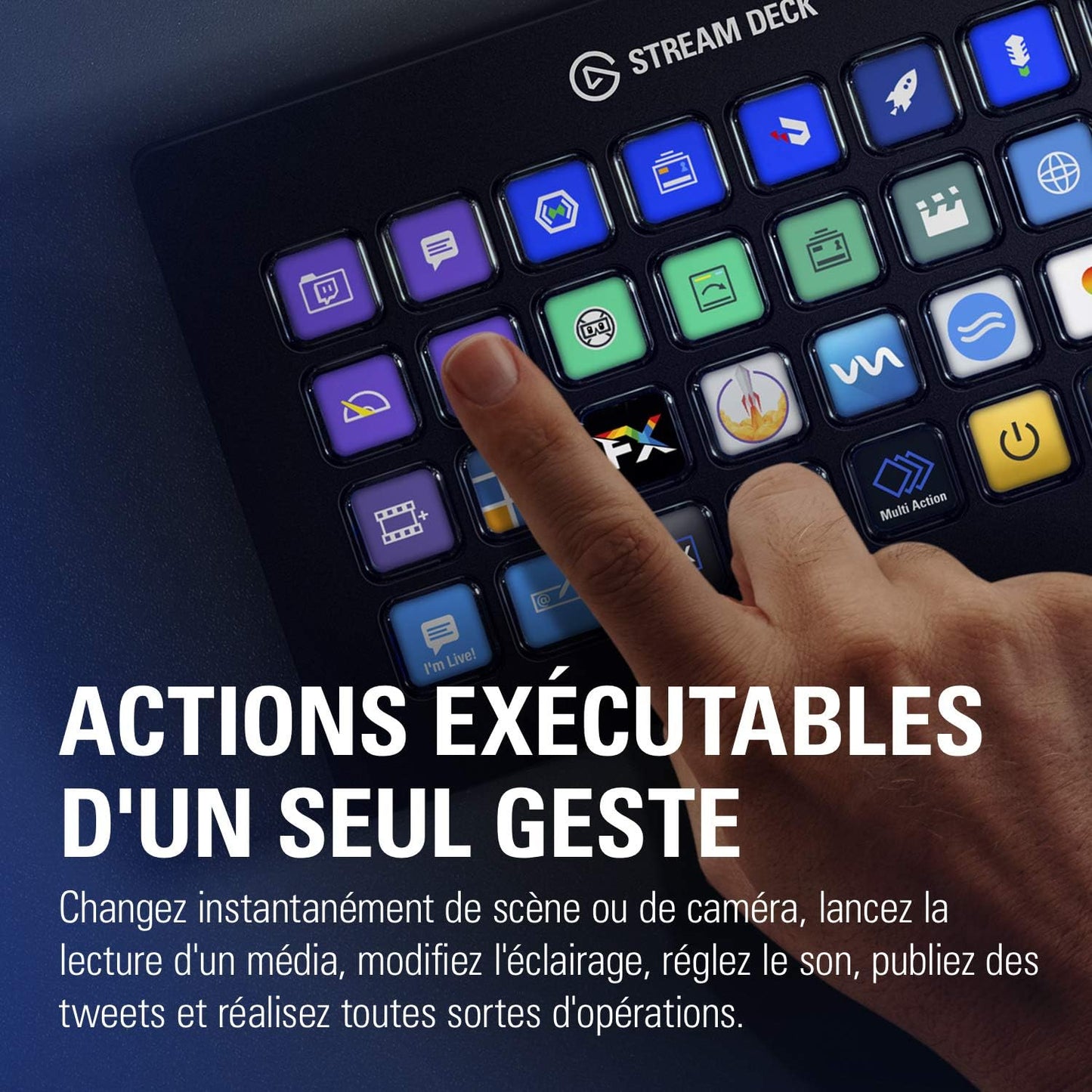 Elgato Stream Deck XL - Advanced Studio Controller, 32 Macro Keys, Trigger Actions in Apps and Software like OBS, Twitch, YouTube and others, Mac and PC Compatible