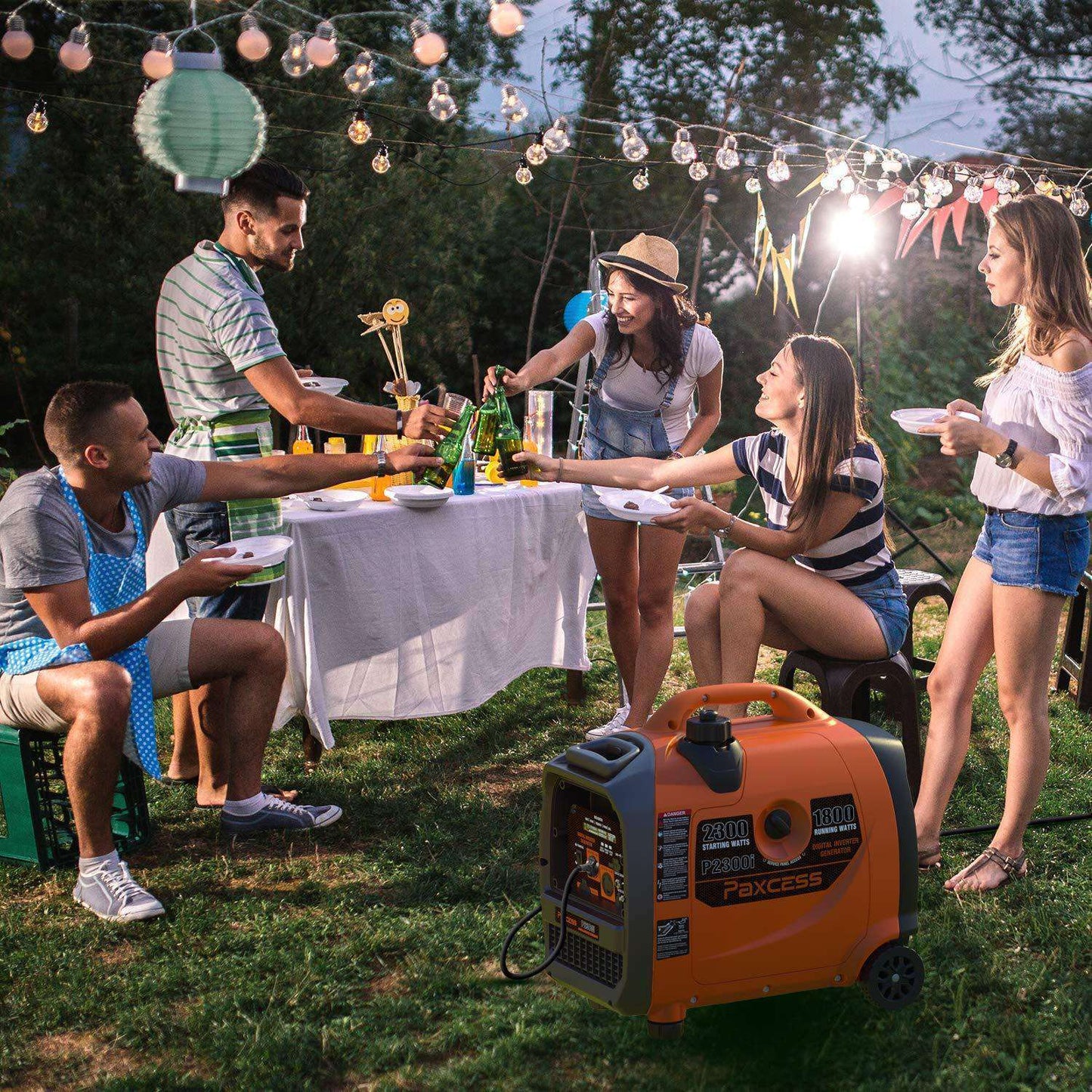 Paxcess P2300i 1800W/2300W Super Quiet Portable Gas Inverter Generator with Wheels and Handle New