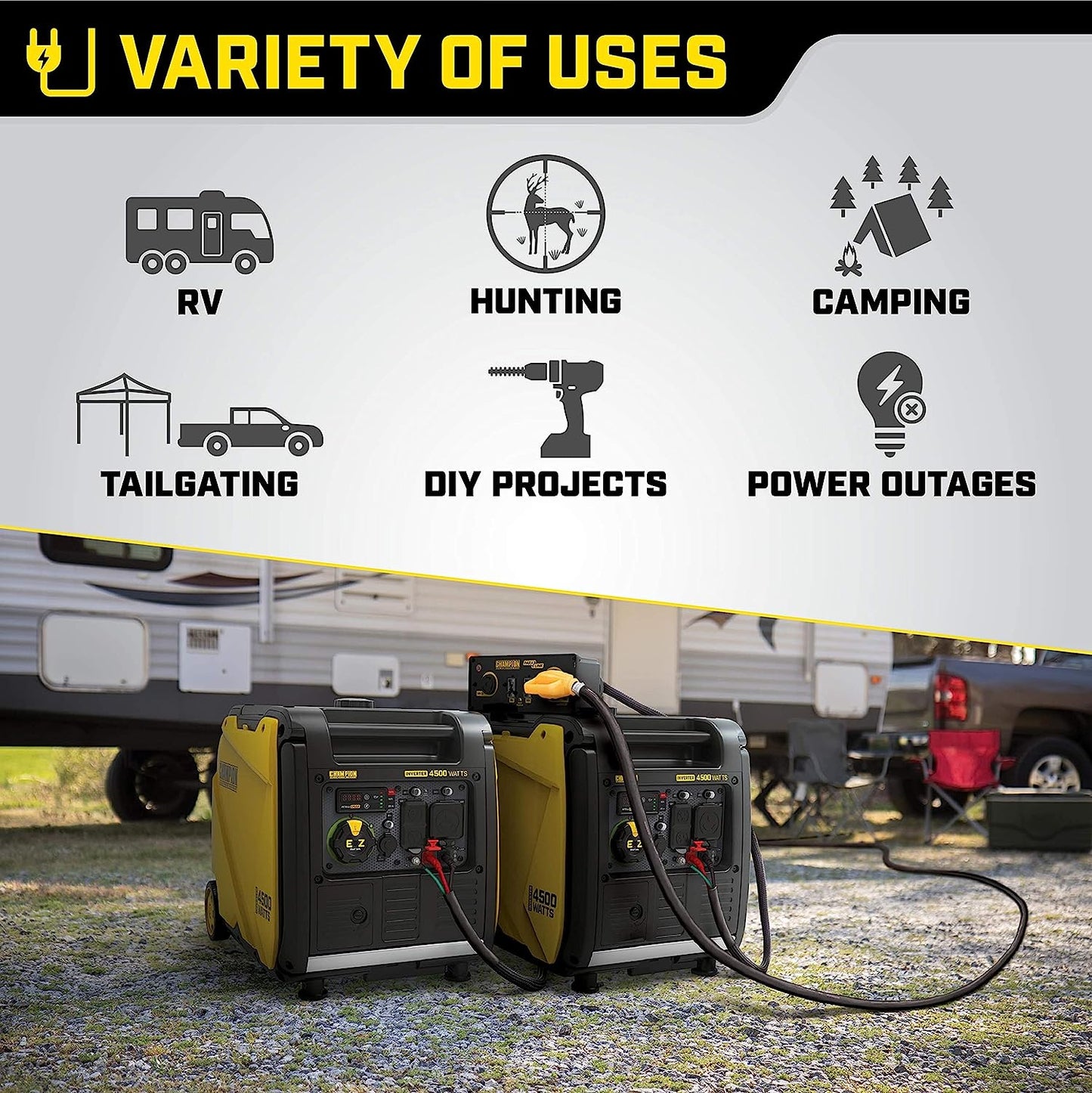 Champion 200989 3500W/4500W Inverter Gas Generator New