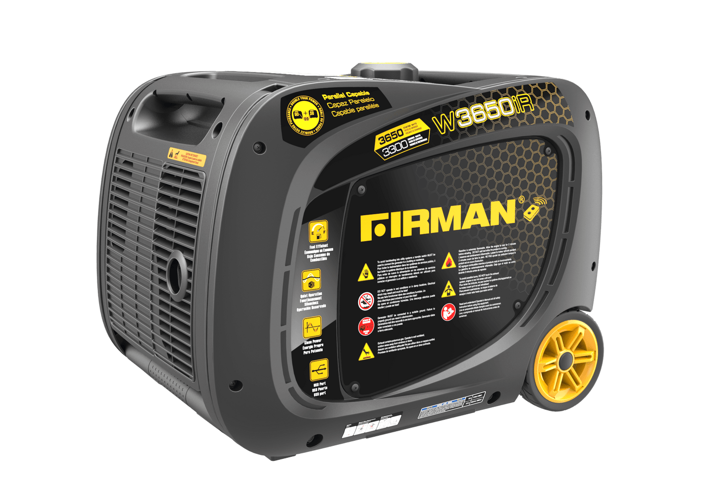 Firman W03383 3300W/3600W Gas Remote Start Inverter Generator Manufacturer RFB