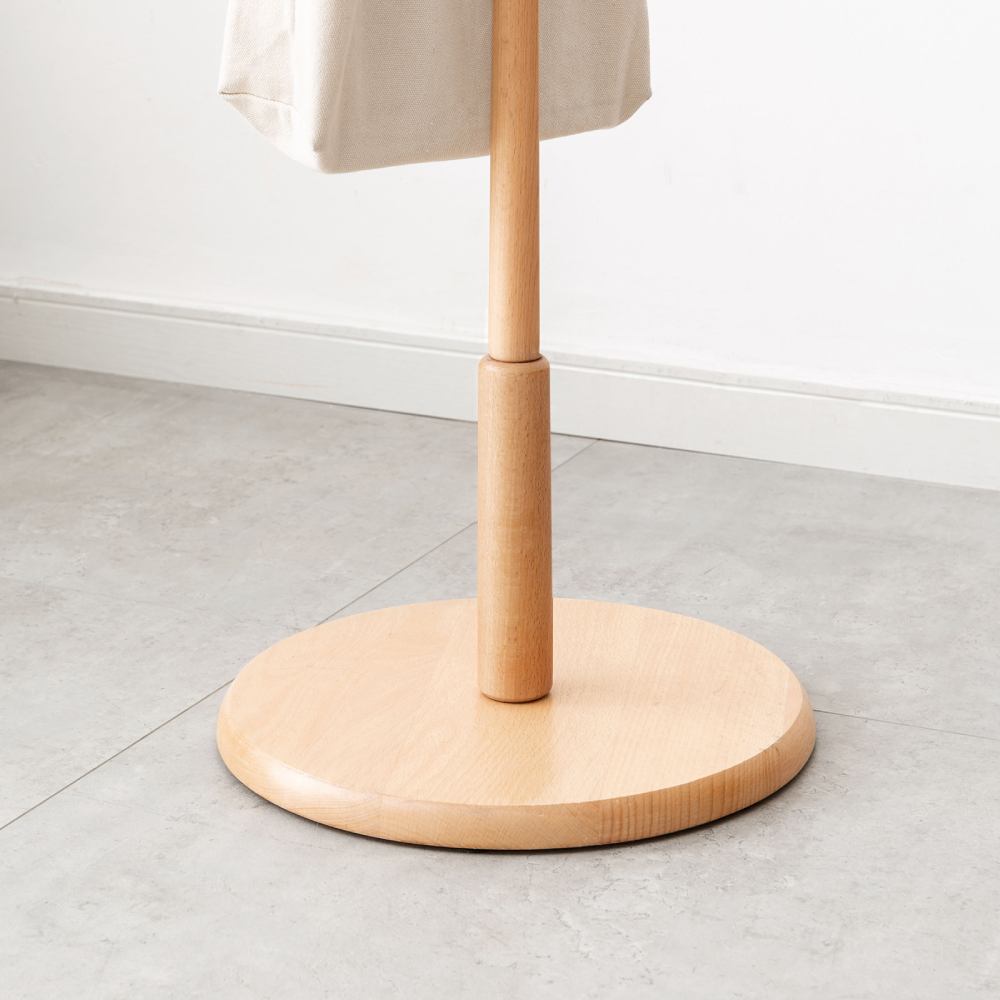 Wooden Coat Rack Freestanding Stand / Hall Tree Hat Stand with 8 Hooks 3 Adjustable Heights / Floor Stand Easy Assembly for Bedroom, Office, Hallway, Entrance