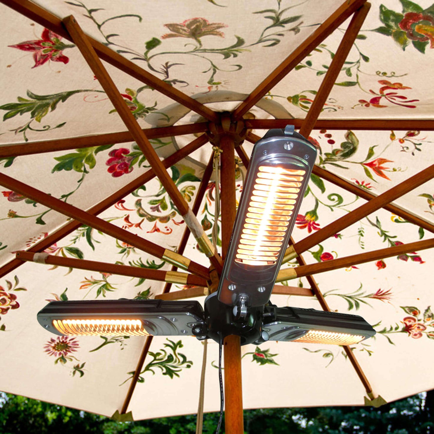 Electric Parasol Patio Umbrella Heater/ Folding Outdoor Efficient Electric Infrared Space Heater