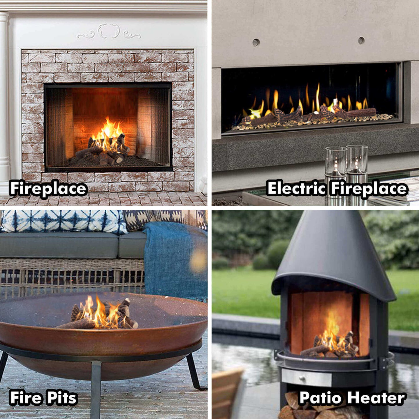 Fireplace Logs Ceramic Woods / Ceramic Logs / Fire pit Logs Set of 9