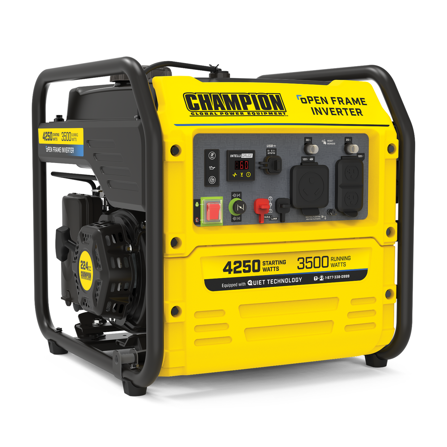 Champion 200955 3500W/4250W Open Frame Inverter Gas Ultra Quiet Generator New