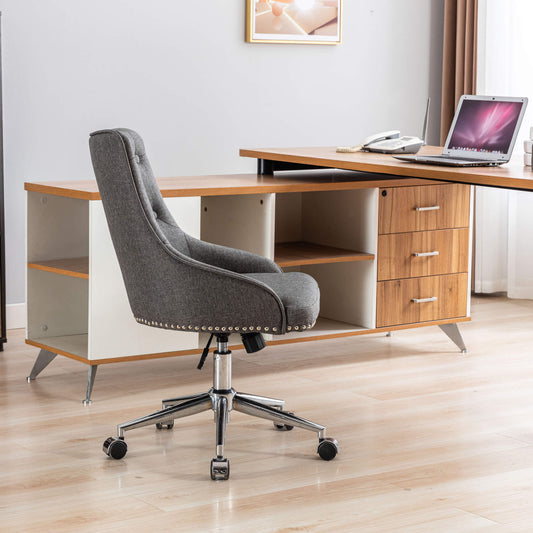 Office Desk Chair with Mid-Back/Reclining Office Chair/Modern Fabric Computer Chair Swivel Height Adjustable Chair for Study Living Bedroom