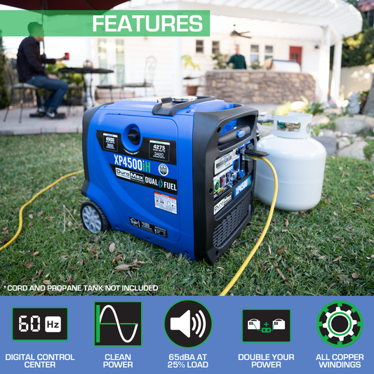 DuroMax XP4500IH 3600W/4500W 223cc CO Alert Dual Fuel Remote Start Inverter Generator New