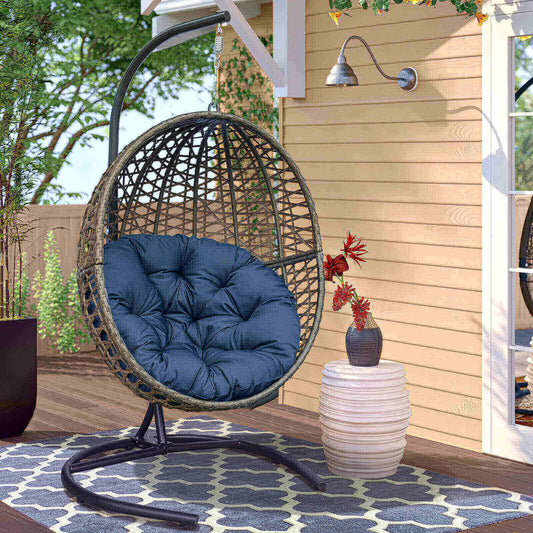 Outdoor Swing Hanging Egg Chair / Heavy Duty Wicker Porch Swing Sets / Outdoor Patio Balcony Garden Decoration